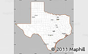 Gray Simple Map of Texas, cropped outside