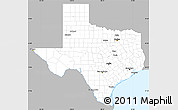 Gray Simple Map of Texas, single color outside