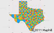 Political Simple Map of Texas, cropped outside