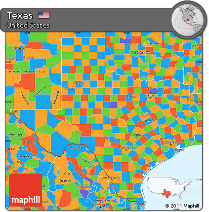 Political Simple Map of Texas