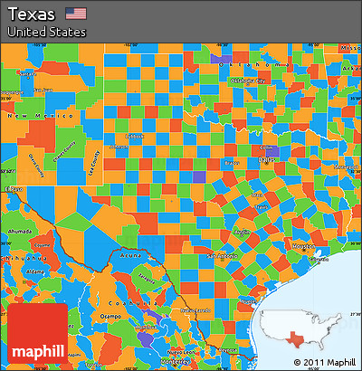 Political Simple Map of Texas