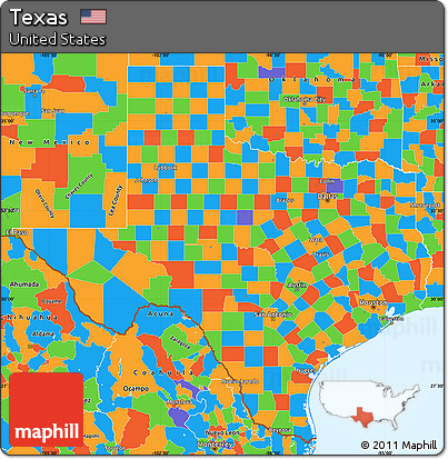 Political Simple Map of Texas