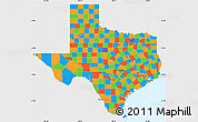 Political Simple Map of Texas, single color outside