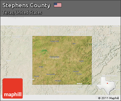 Satellite 3D Map of Stephens County, lighten