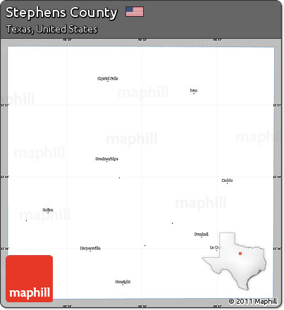 Gray Simple Map of Stephens County, single color outside