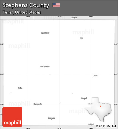 Silver Style Simple Map of Stephens County