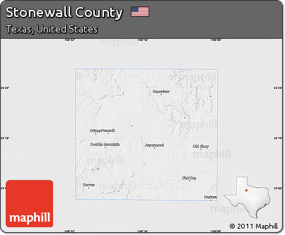 Silver Style Map of Stonewall County, single color outside