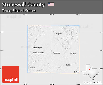 Silver Style Map of Stonewall County, single color outside