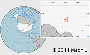 Gray Location Map of Terry County, highlighted country, hill shading