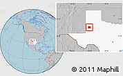 Gray Location Map of Terry County, highlighted parent region, hill shading