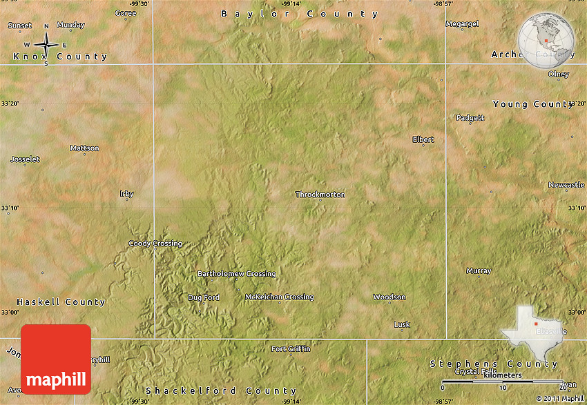 Satellite Map of Throckmorton County