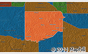 Political 3D Map of Upshur County, darken