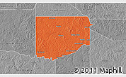 Political 3D Map of Upshur County, desaturated