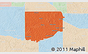 Political 3D Map of Upshur County, lighten