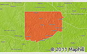 Political 3D Map of Upshur County, physical outside