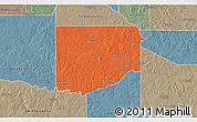 Political 3D Map of Upshur County, semi-desaturated