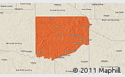 Political 3D Map of Upshur County, shaded relief outside