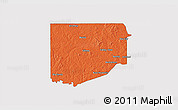 Political 3D Map of Upshur County, single color outside