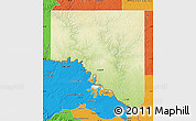 Physical Map of Val Verde County, political outside