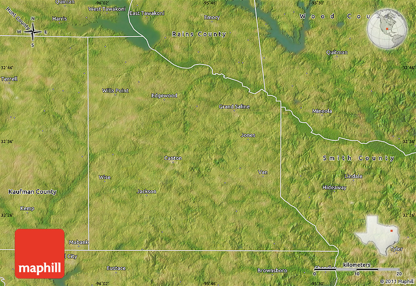 satellite-map-of-van-zandt-county