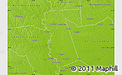 Physical Map of Waller County
