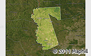 Satellite Map of Waller County, darken