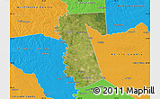Satellite Map of Waller County, political outside