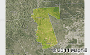 Satellite Map of Waller County, semi-desaturated