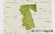 Satellite Map of Waller County, shaded relief outside