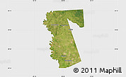 Satellite Map of Waller County, single color outside