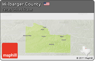 Physical Panoramic Map of Wilbarger County, lighten, semi-desaturated