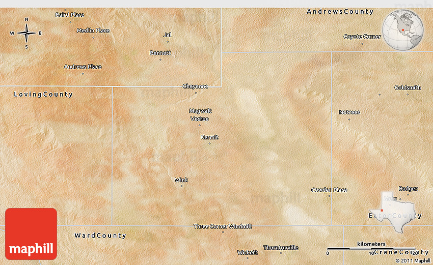 Satellite 3D Map of Winkler County
