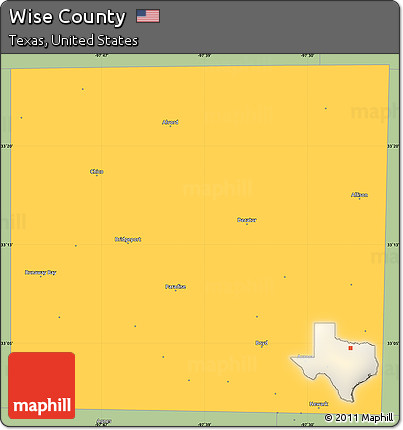 Savanna Style Simple Map of Wise County