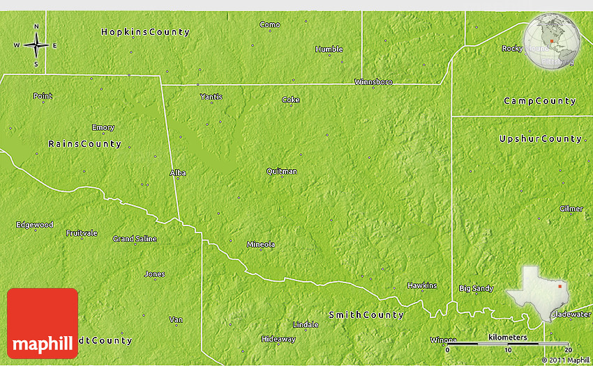 Physical 3D Map of Wood County