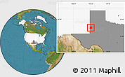 Satellite Location Map of Yoakum County, highlighted country, highlighted parent region