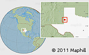 Savanna Style Location Map of Yoakum County, highlighted parent region, hill shading