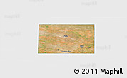 Satellite Panoramic Map of Yoakum County, single color outside