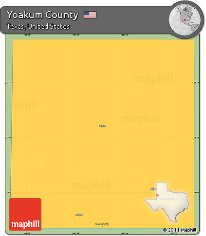 Savanna Style Simple Map of Yoakum County, single color outside