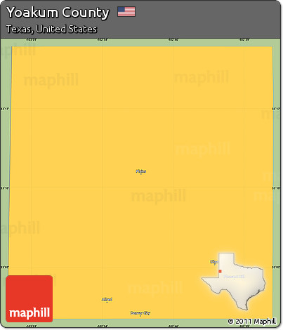 Savanna Style Simple Map of Yoakum County, single color outside