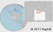 Gray Location Map of ZIP code 84015, highlighted state, hill shading