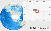 Shaded Relief Location Map of ZIP code 84015, highlighted country, highlighted county