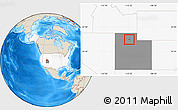 Shaded Relief Location Map of ZIP code 84015, highlighted country, highlighted state