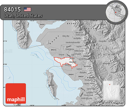 Gray Map of ZIP Code 84015