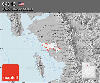 Gray Map of ZIP Code 84015