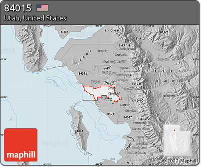 Gray Map of ZIP Code 84015