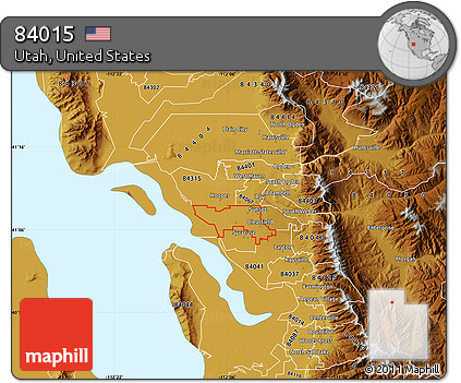 Physical Map of ZIP Code 84015