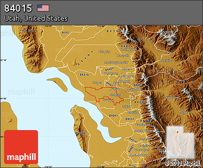 Physical Map of ZIP Code 84015