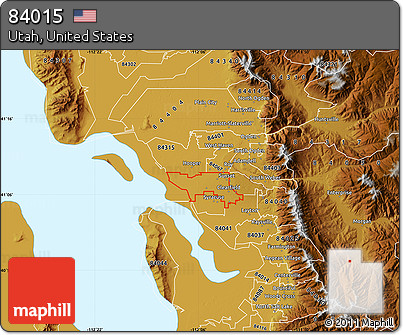 Physical Map of ZIP Code 84015
