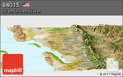 Satellite Panoramic Map of ZIP Code 84015