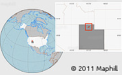 Gray Location Map of ZIP code 84302, highlighted country, highlighted state, hill shading